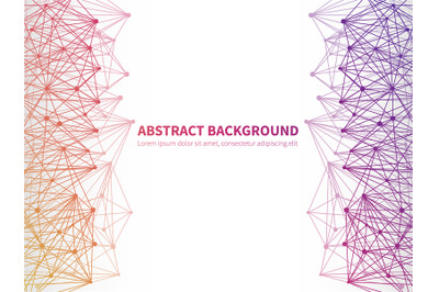 Abstract geometric vector background template with colorful molecular