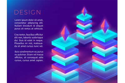 Abstract poster or background design with 3D colorful shapes