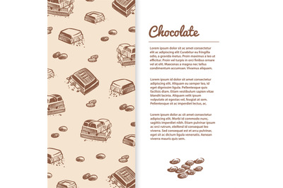 Sketched chocolate bars flyer or banner template