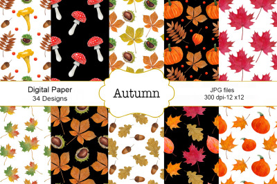 Pattern seamless Autumn watercolor