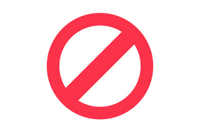 Stop sign symbol. Warning stopping icon, prohibitory character or traf