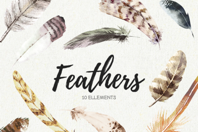 Watercolor feather DIY. BOHO style