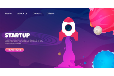 Start up landing page. Web page design templates for startup. Vector 3