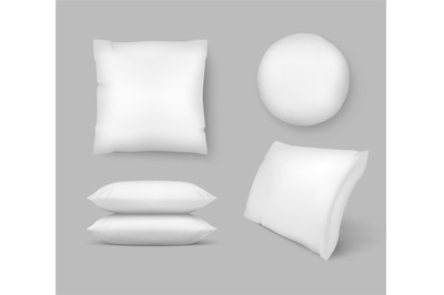 Realistic Comfortable Pillows. vector 3d comfort fluffy clean cushion