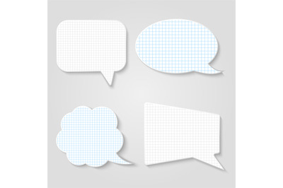 Lined blank retro speech bubbles vector set