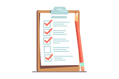 Schedule check or to do list with pencil vector illustration