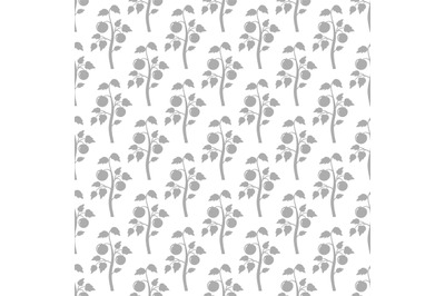 Tomato plant seamless pattern. Tomato silhouettes harvest background