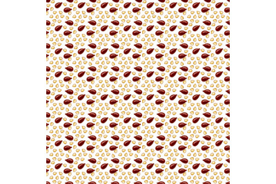 Hand drawn seeds seamess pattern. Sesame and flax seeds background