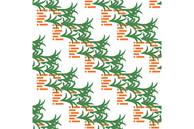 Abstract pattern with bricks and leaves on white