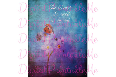 She believed she could so she did Inspirational Sign teal purple decor