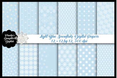 Light Blue Snowflake Digital Papers