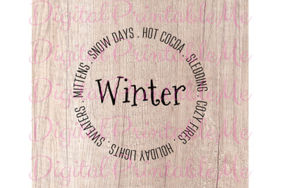 Winter SVG&2C; Snow Days&2C; Mittens&2C; Lights&2C; Hot Cocoa Instant Download&2C; Pr