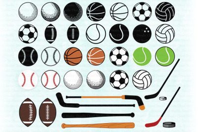 Sport SVG&2C; Sport Ball SVG&2C;  Sport Balls Clipart