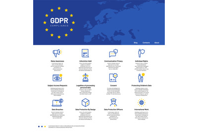 GDPR concept. General Data Protection Regulation, safety personal comm