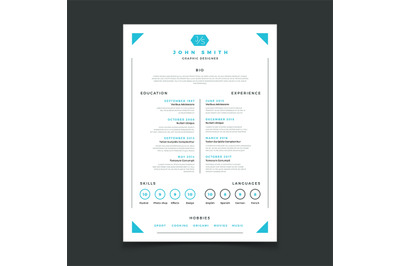 Cv template. Professional resume design with business details. Curricu