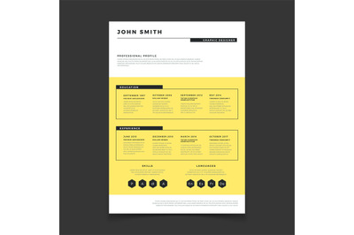 Cv form template. Professional resume stylish elegance template. Lette