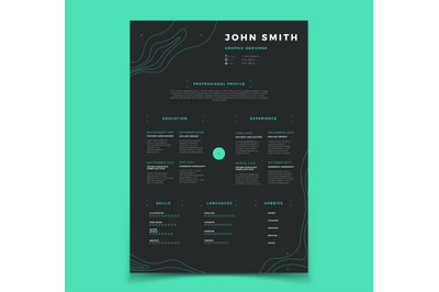 Curriculum vitae template. Cv resume for placeholder company vector la