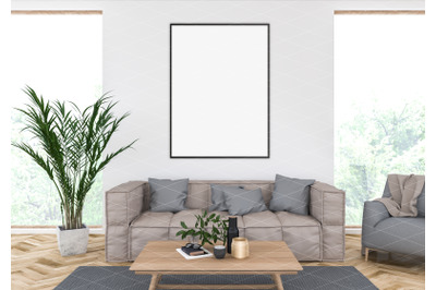 Interior scene - artwork background - frame mockup