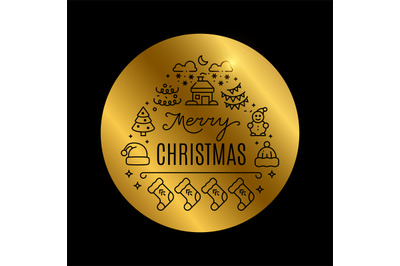 Christmas golden vector banner with shine effect