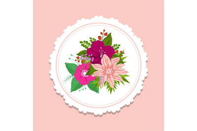 Fashion floral banner template. Cute design element with