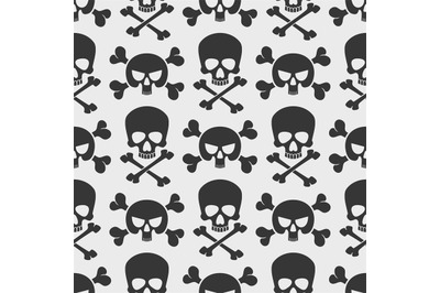 Fashion seamless pattern with skulls and cross bones