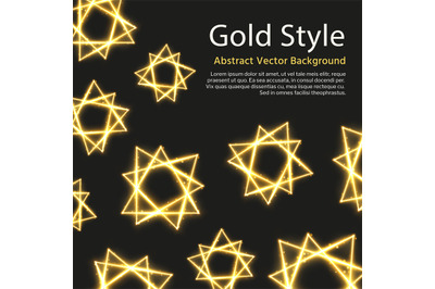 Festive vector background with gold abstract shapes