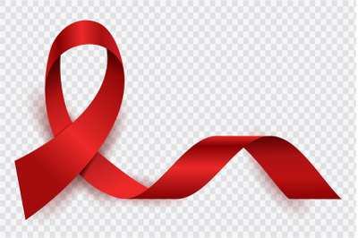 Aids red ribbon. World aids day vector isolated symbol