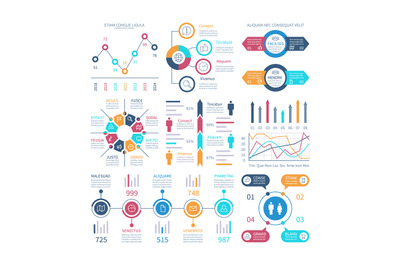 Infographic charts. Infochart elements&2C; marketing chart and graphs&2C; ba