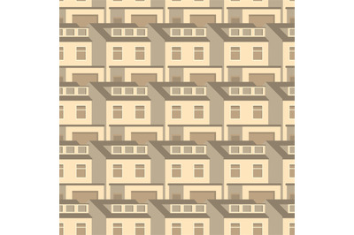 3d homes seamless pattern design vintage flat