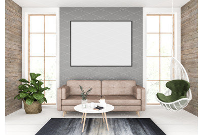 Interior scene - artwork background - frame mockup