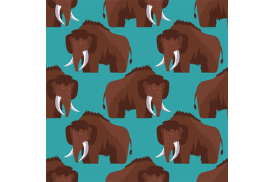 Stone age mammoth seamless pattern color background