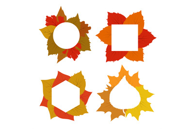 Yellow&2C; red&2C; orange autumn leaves vector banner templates