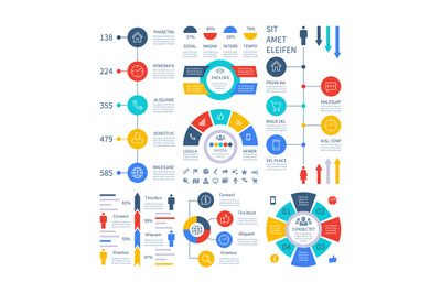 Infographic. Multipurpose financial chart marketing graph, process tab