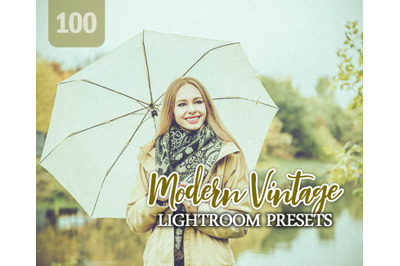 100 Modern Vintage Lightroom Presets for Photographer, Designer, Photo