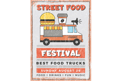 Food street festival. Kitchen in car mobile Van outdoor fast catering