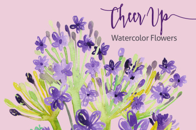 Cheer Up Watercolor Flowers