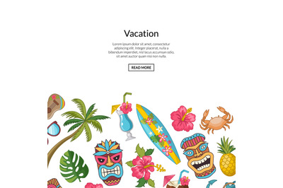 Vector cartoon summer travel elements background illustration