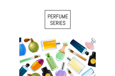 Vector perfume bottles background illustration for website