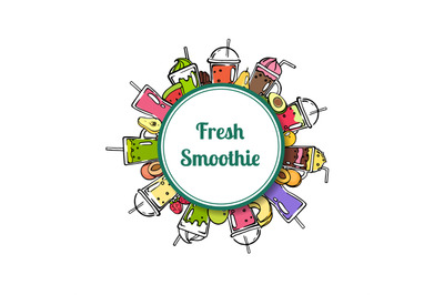 Vector doodle smoothie circle with place for text illustration