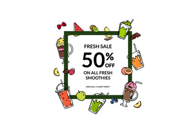 Vector doodle smoothie with place for text illustration