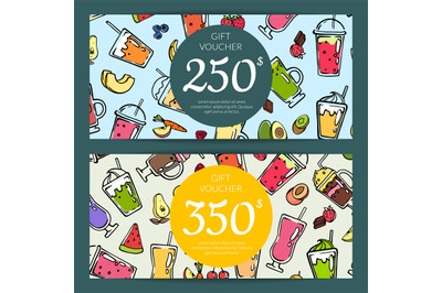 Vector doodle smoothie discount or gift illustration