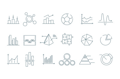 Business graph icon. Trending charts simple linear diagram arrows vect