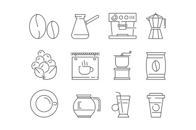 Coffee time icon. Tea and hot drinks mugs editing food machine irish c