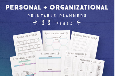 Personal And Organizational Planners [33 Pages]
