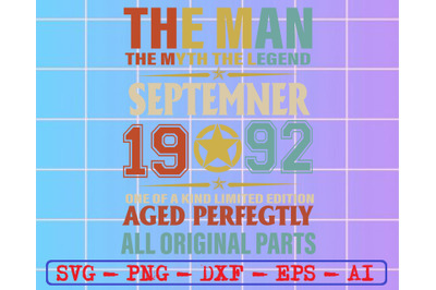 The man the myth the legend september 1992...svg&2C; dxf&2C;eps&2C;png&2C; Digital