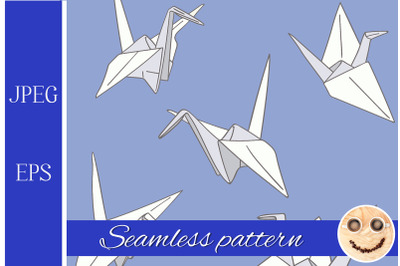 Origami bird crane pattern.