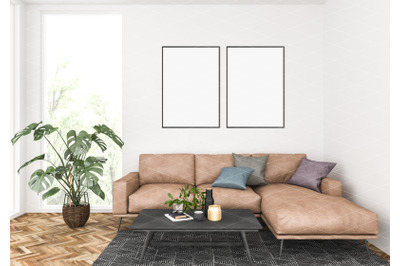 Interior scene - artwork background - frame mockup