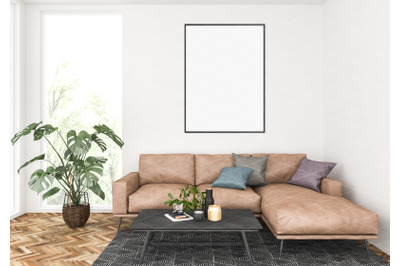 Interior scene - artwork background - frame mockup