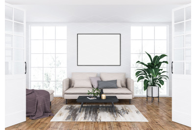 Interior scene - artwork background - frame mockup