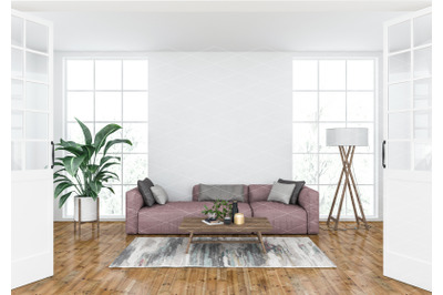 Interior scene - artwork background - frame mockup